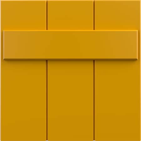 Ekena Millwork 12"W x 12"H True Fit PVC Joined Board-n-Batten Shutters Sample, Turmeric SAMPLE-TFPBBTU